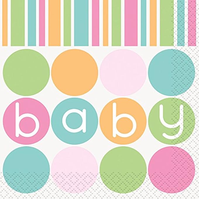 PASTEL BABY SHOWER BEVERAGE NAPKINS, 16-PIECES - Image 1
